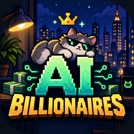 AI Billionaires pixel-cat artwork